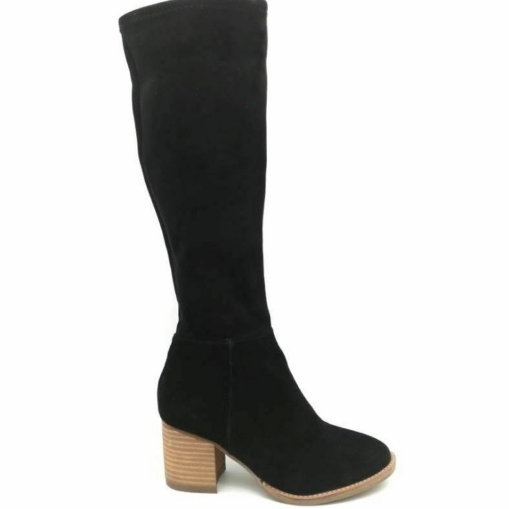 Blondo Boots Black Suede Leather Block Heel 7